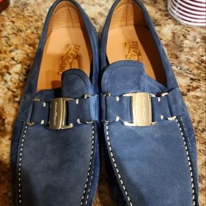 Blue Salvatore ferragamo loafers
